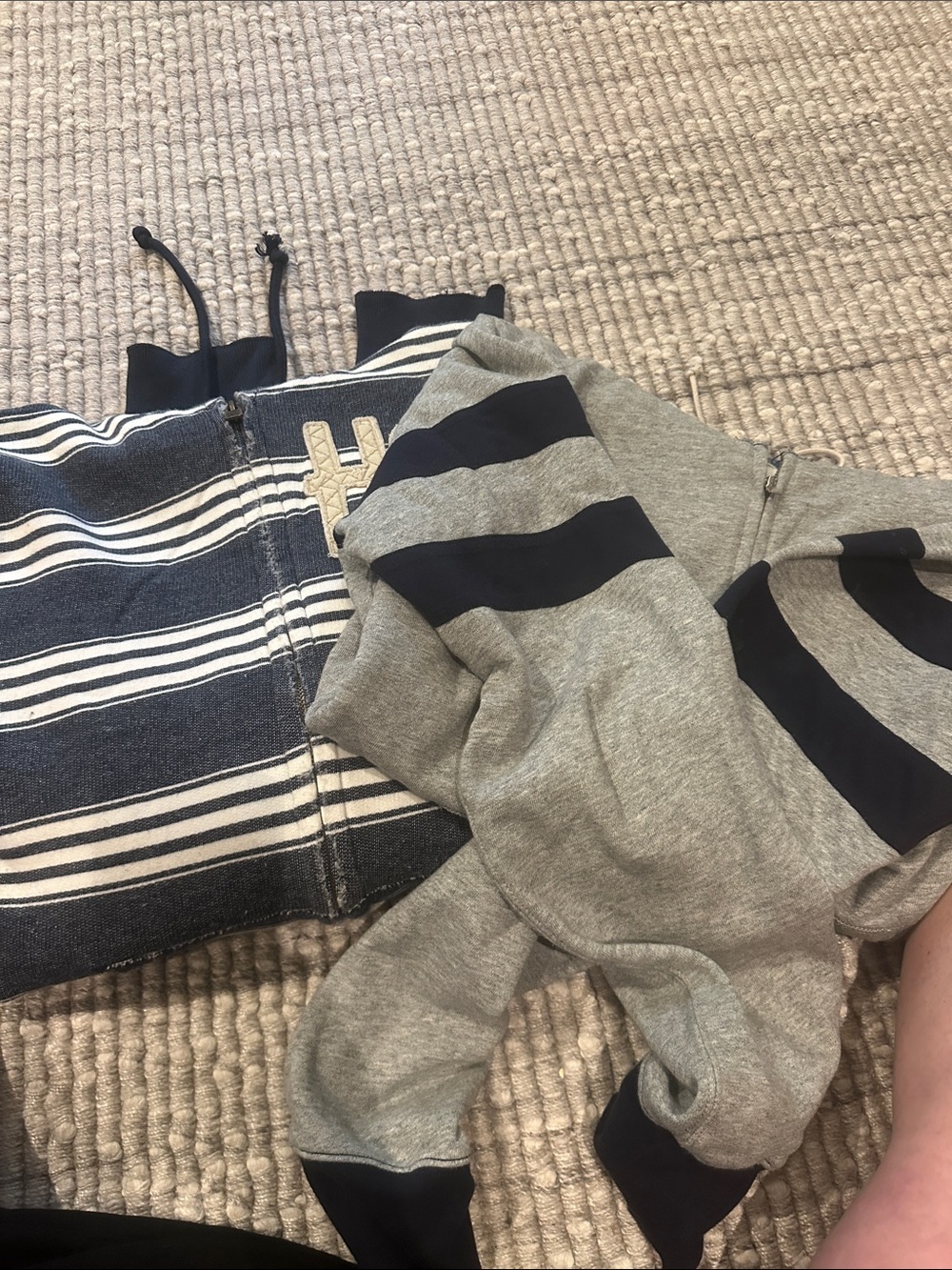 J. Crew Gray and Navy Striped Men’s Sweater Duo